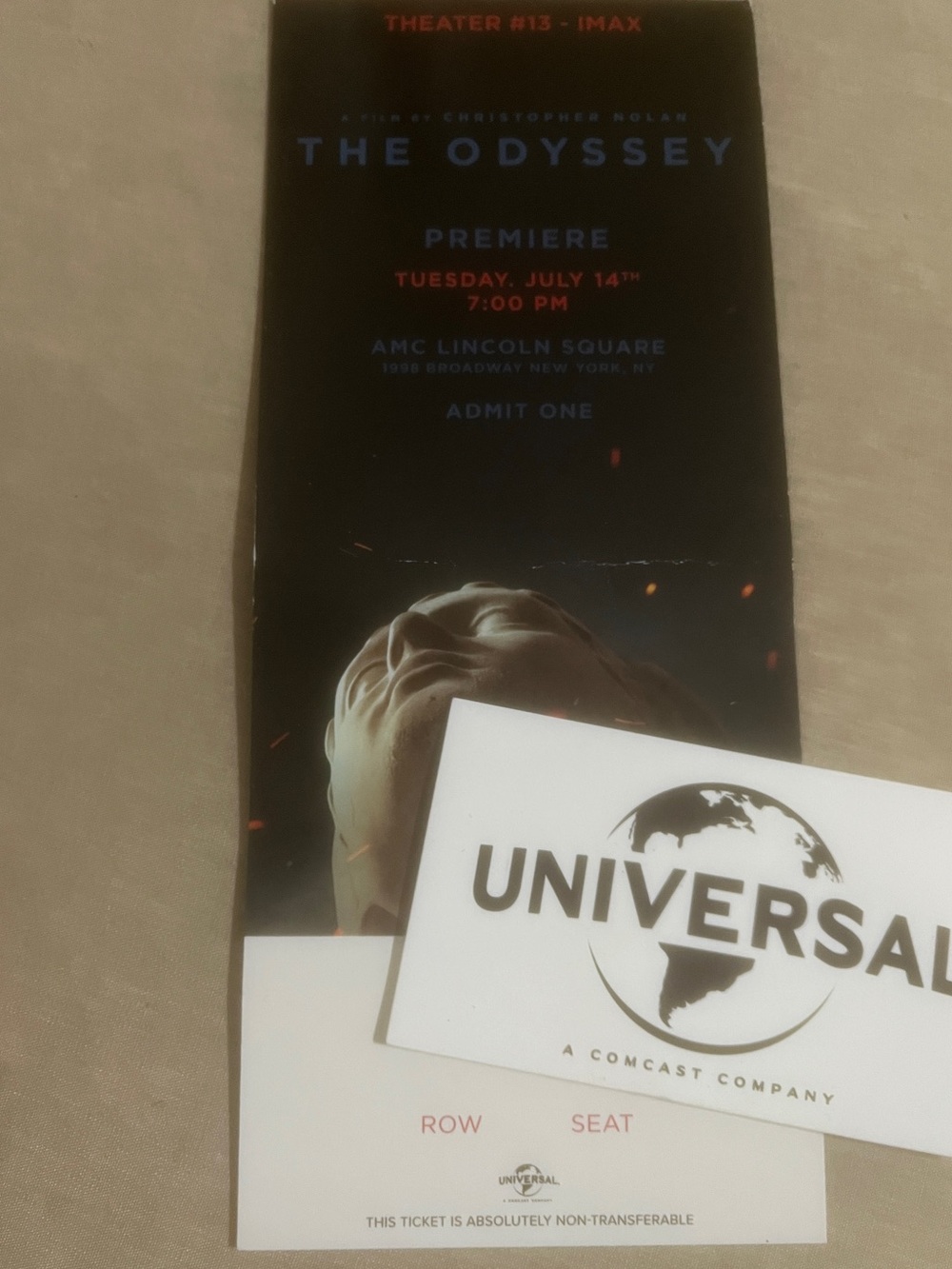 The Odyssey BOTH Premiere Tickets NY & Pin 7/14/2026 READ. SEE my others - Picture 2 of 9